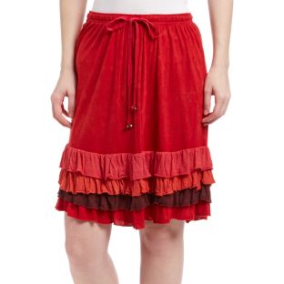 Layered Ruffled Viscose Mini Skirt