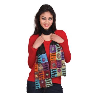 Cotton Scarf with Rip and Peace Patches *Reduced