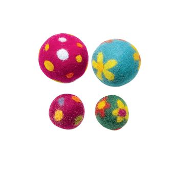 Polka Dot or Floral Felted Ball