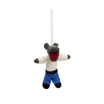Handcrafted Wool Felt Bad Wolf Christmas Ornament