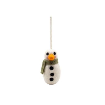 Handcrafted Wool Felt Snowman Christmas Ornament