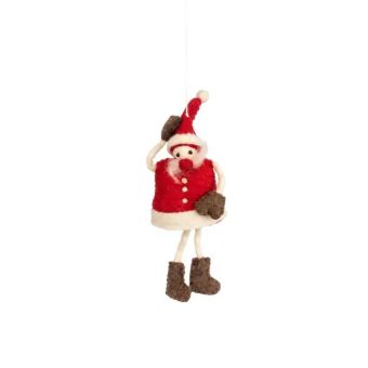 Handcrafted Wool Felt Santa Claus Christmas Ornament