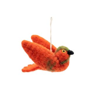 Handcrafted Wool Felt Tropical Bird Christmas Ornament