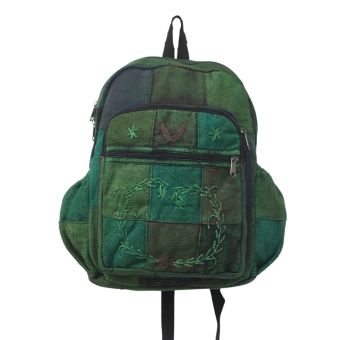 Embroidered and Patchwork Hippie Cotton Large Backpack Bag