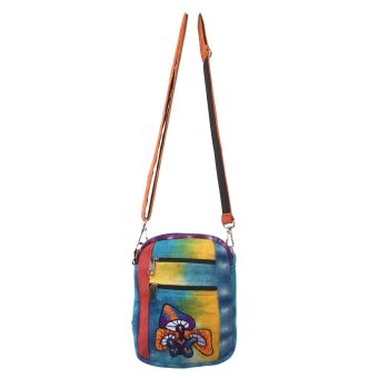 Trippy Mushrooms Embroidery Cotton Tie Dye Sling Bag