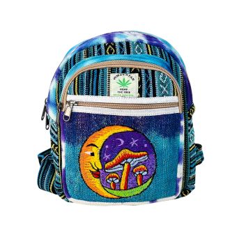 Boho Psychedelic Moon & Mushroom Mini Backpack Bag