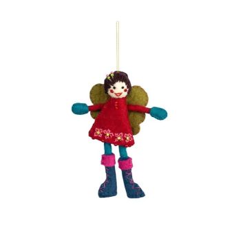 Handcrafted Wool Felt Garden Fairy Christmas Ornament