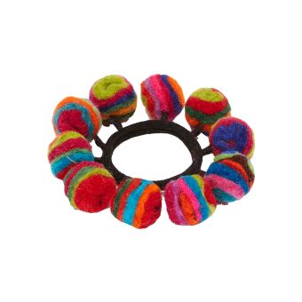Tie Dye Felt Ball Scrunchie
