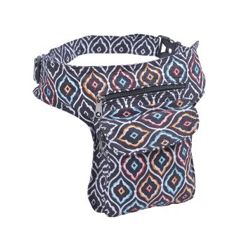 Folk Theme Print and Embroidery Cotton Fanny Pack T