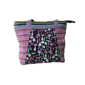 Mushroom Print Hippie Boho Cotton Tote Bag