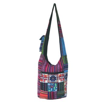 Flower and Mushroom Printed Tribal Cotton Hobo Bag