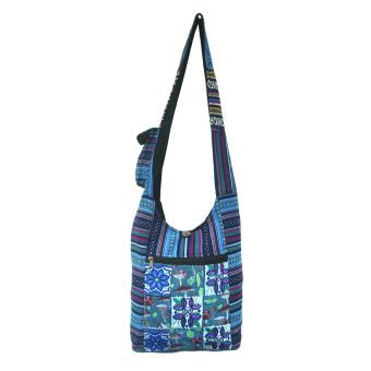 Mushroom and Flower Printed Tribal Cotton Hobo Bag