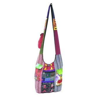 Mushroom and Cherry Patchwork Cotton Hobo Bag