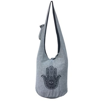 Hand of Hamsa Printed Cotton Hobo Bag