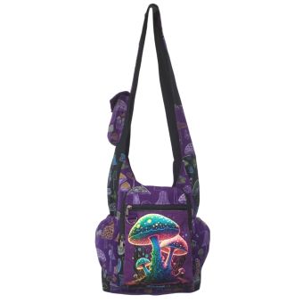 Boho Hippie Psychedelic Mushroom Print Hobo Bag