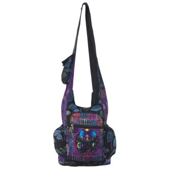 Boho Hippie Mushroom Art & Yin Yang Mandala Hobo Bag
