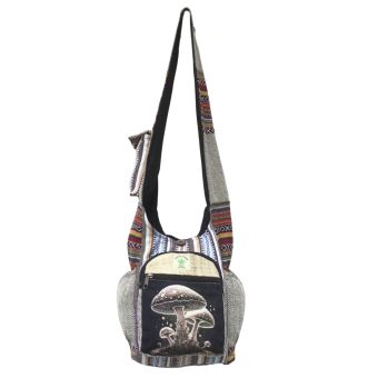 Trippy Shroom Printed Tribal Hippie Hobo Bag