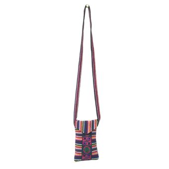 Flower Printed Tribal Cotton Mini Hobo Bag