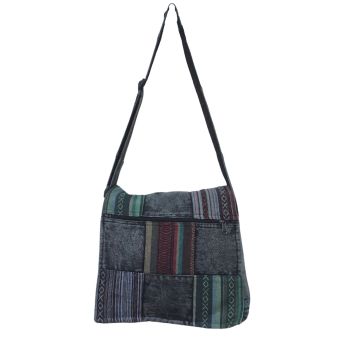 Stonewashed Patchwork Hippie Laptop Bag