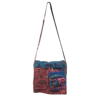 Boho Hippie Psychedelic Mushroom Print Messenger Bag