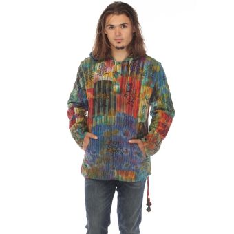 Tie Dye Khaddar Patch Unisex Hoodie