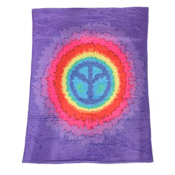 Flannel Fleece Hippie Boho Throw Blanket Trippy Peace