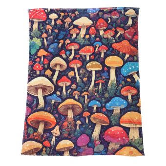 Flannel Fleece Hippie Boho Throw Blanket Mushroom Forest