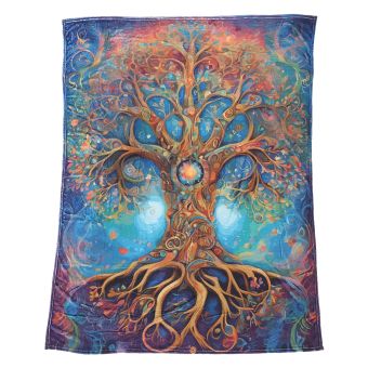 Flannel Fleece Hippie Boho Throw Blanket Tree of Life