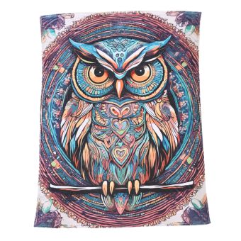 Flannel Fleece Hippie Boho Throw Blanket Hippie Owl