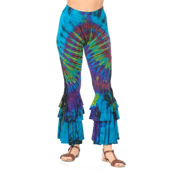 Ruffled Full Tie Dyed Pants
