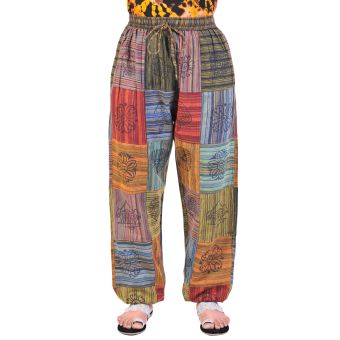 Square Patched Hand Printed Joggers