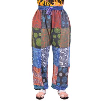 Patchwork and Printed Women's Joggers