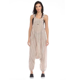 Cotton Stripe Boho Harem Dungaree