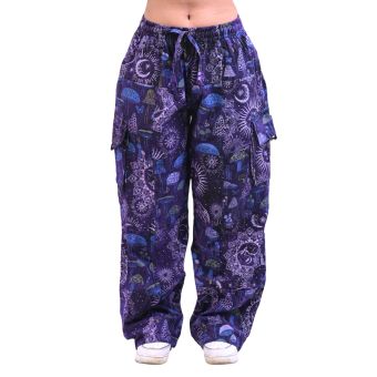 Cotton Galaxy Mushroom Print Boho Pants