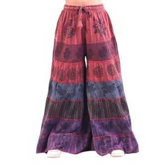 Boho Patchwork Printed Tiered Palazzo Pants