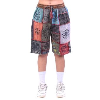 Boho Celestial Grove Patchwork Shorts