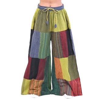 Boho Patchwork Hippie Palazzo Pants