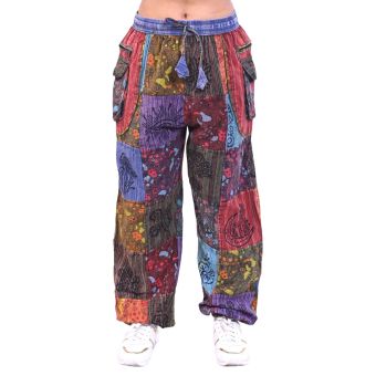 Boho Celestial Grove Patchwork Harem Pants