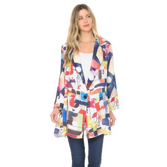Abstract Print Light Weight Jacket