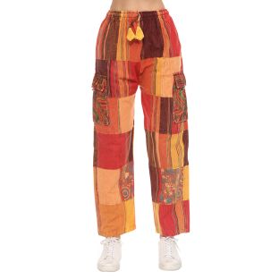 Cotton Stonewashed Patches Unisex Pants