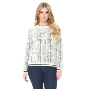 Crew Neck Fuzzy Pull Over Sweater